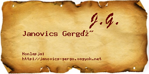 Janovics Gergő névjegykártya